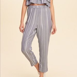 hollister white and blue striped pants bottoms